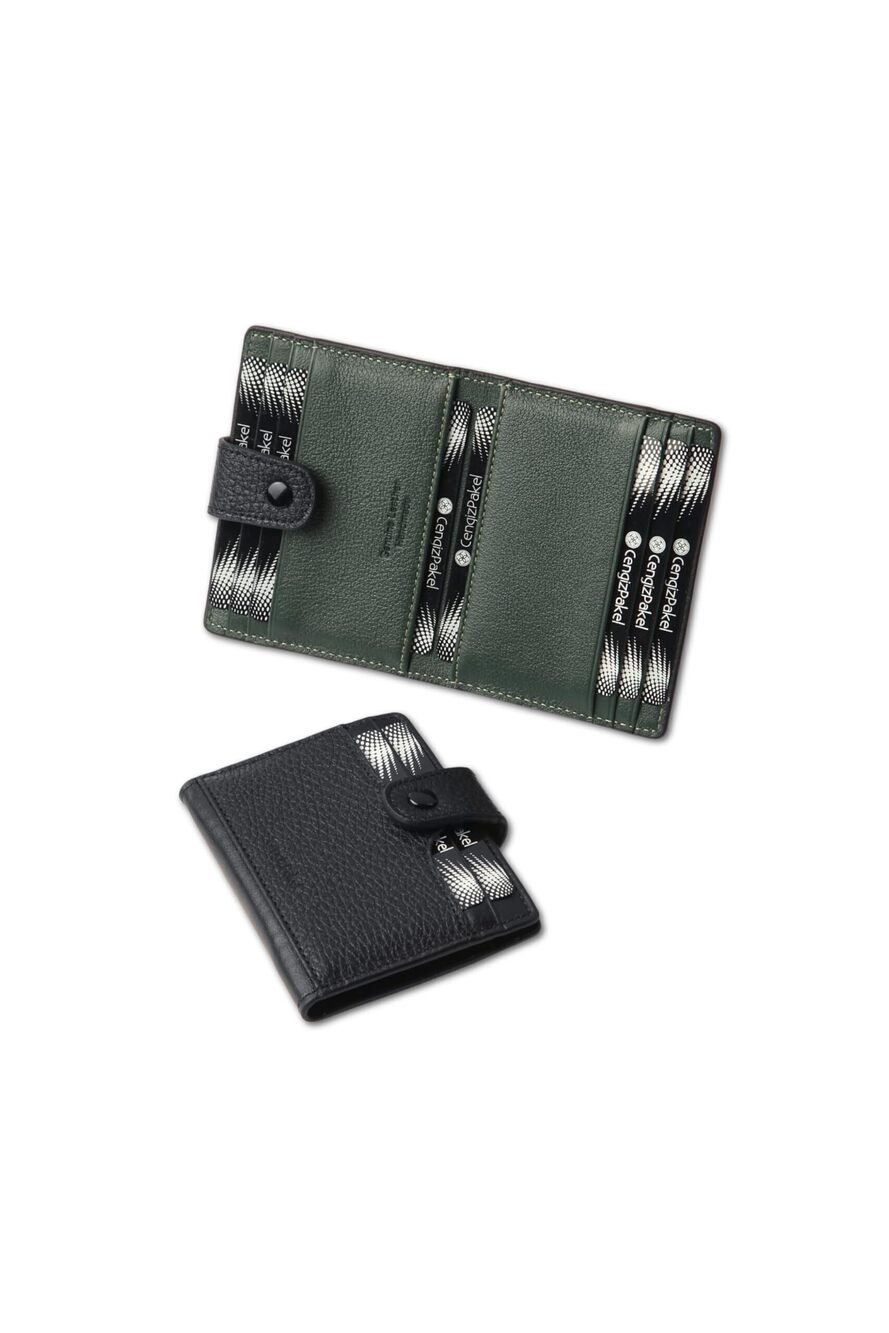 8135 Unisex Leather Small Card Holder Wallet British Green